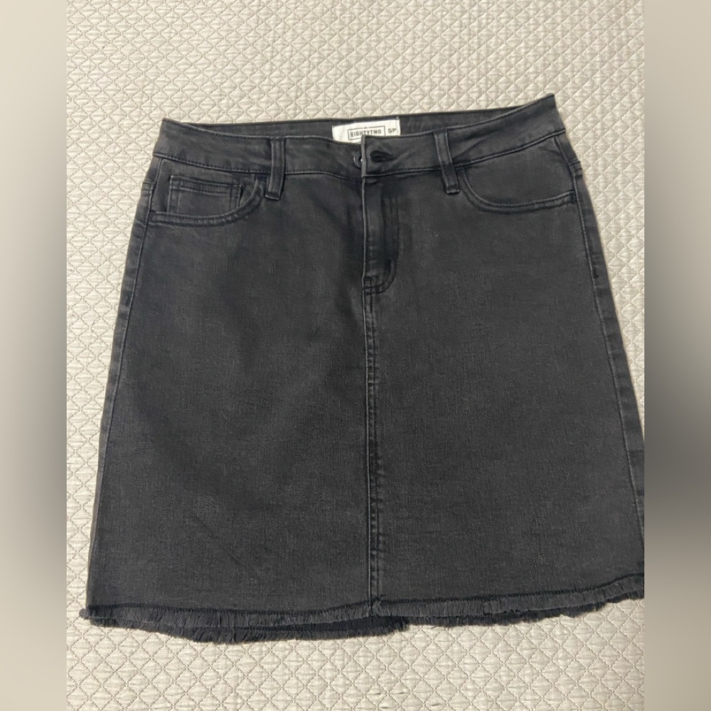 Classic Black Denim Mini Skirt